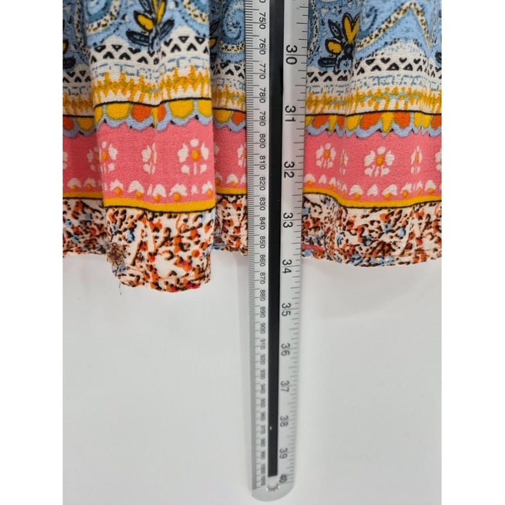 Rachel Zoe‎ Paisley Maxi Skirt Size M Est Orange Pink Boho Elastic Waist Viscose - Picture 11 of 11
